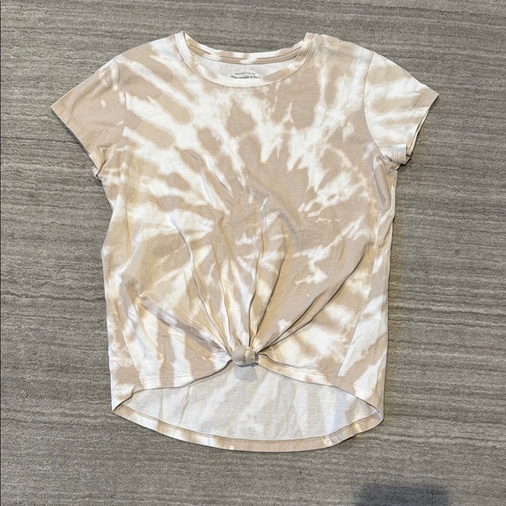Abercrombie and Fitch Tie-Dye Knotted Women's Top - Cream and White size M